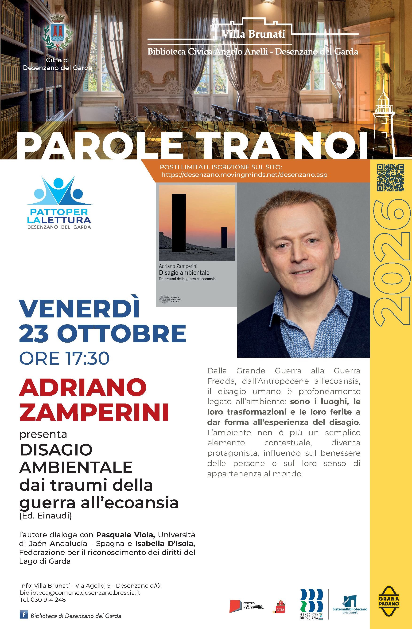 venerdì 23 ottobre, ore 17:30  PAROLE TRA NOI: Adriano Zamperini